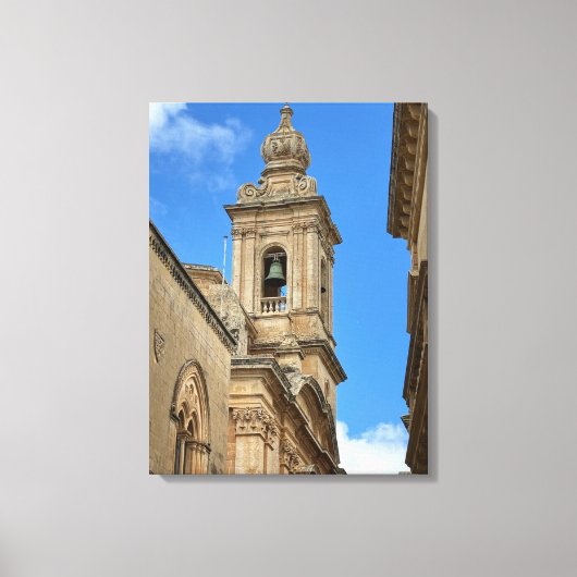 Klokkentoren in Mdina, Malta. Canvas Afdruk (Voorkant)