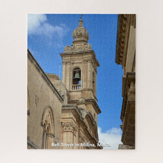 Klokkentoren in Mdina, Malta. Legpuzzel (Verticaal)