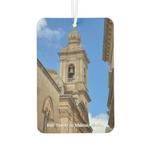Klokkentoren in Mdina, Malta. Luchtverfrisser (Achterkant)