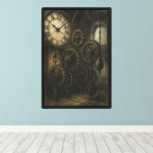 Klokkentoren interieur kunst canvas afdruk (Insitu (Houten vloer))
