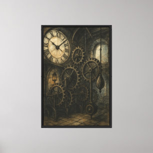 Klokkentoren interieur kunst canvas afdruk
