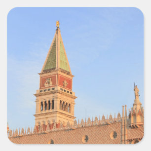 Klokkentoren, Piazza San Marco, Venetië Vierkante Sticker
