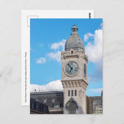 Klokkentoren van het Gare de Lyon in Parijs Briefkaart (Voorkant / Achterkant)