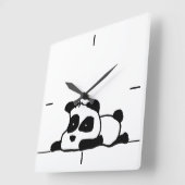 Klokklok van luie panda vierkante klok (Hoek)