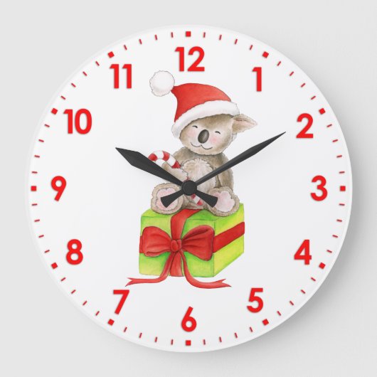 Klokklok voor kerst in koala grote klok (Voorkant)
