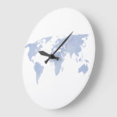 Klokklok voor Wereldkaart met serenity Blue Grote Klok (Hoek)