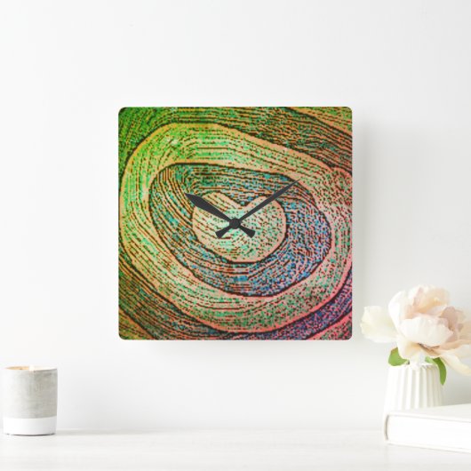 KLOKKUNST EN DESIGN VIERKANTE KLOK (Huis)