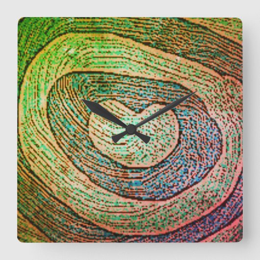 KLOKKUNST EN DESIGN VIERKANTE KLOK (Voorkant)