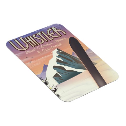 Klokler British Columbia snowboarding poster Magneet (Rechterzijde)