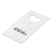 Klokler Canada Script Text Small Maple Leaf Creditkaart Flessenopener (Achterkant Gekanteld)