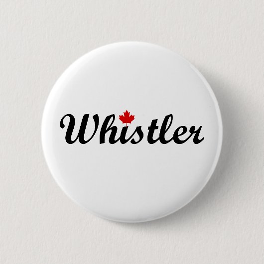 Klokler Canada Script Text Small Maple Leaf Ronde Button 5,7 Cm (Voorkant)
