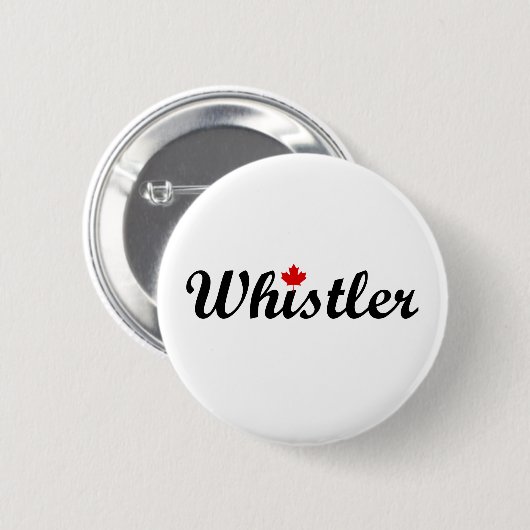 Klokler Canada Script Text Small Maple Leaf Ronde Button 5,7 Cm (Voorkant /achterkant)
