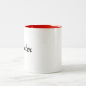 Klokler Canada Script Text Small Maple Leaf Tweekleurige Koffiemok (Center)
