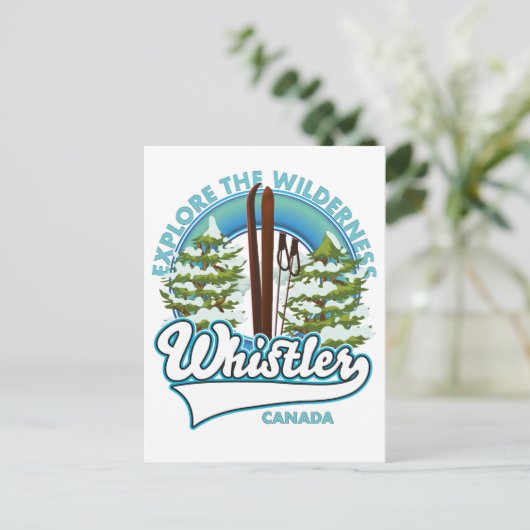 Klokler Canada, verken de wildernis, ski logo Briefkaart (Staand voorkant)