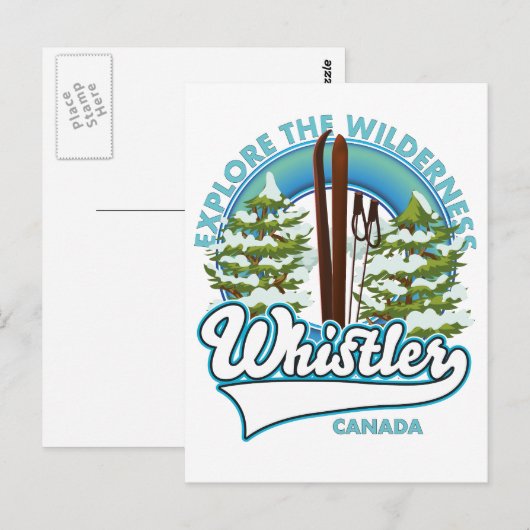 Klokler Canada, verken de wildernis, ski logo Briefkaart (Voorkant / Achterkant)