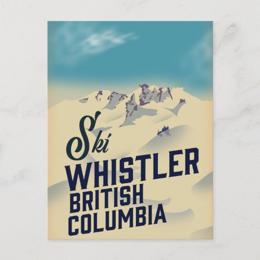 Klokler, Vancouver British Columbia ski poster Briefkaart (Voorkant)