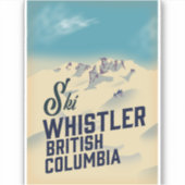 Klokler, Vancouver British Columbia ski poster Sticker (Voorkant)