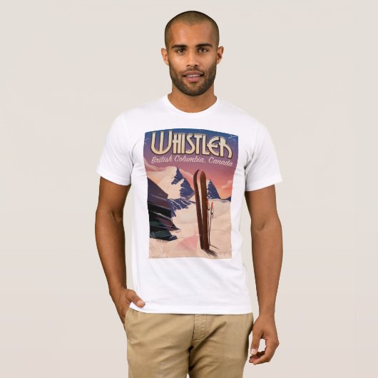 Klokler, Vancouver, Brits Columbia Ski poster T-shirt (Voorkant volledig)