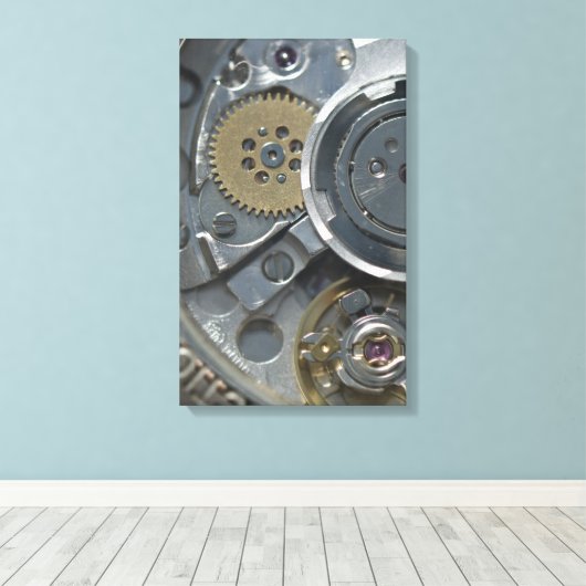 Klokmechanisme Canvas Afdruk (Insitu (Houten vloer))