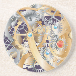 klokmechanisme zandsteen onderzetter