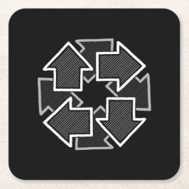 Kloksgewijs Pijlen Minimal Geometri Black Variant  Kartonnen Onderzetters