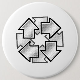 Kloksgewijze Pijlen Minimaal Geometrisch Witte Var Ronde Button 6,0 Cm