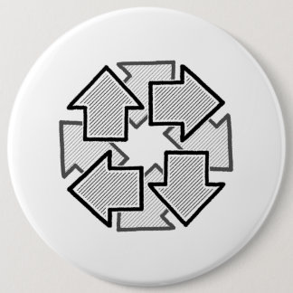 Kloksgewijze Pijlen Minimaal Geometrisch Witte Var Ronde Button 6,0 Cm