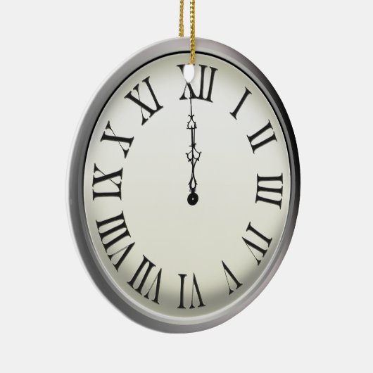 Klokstakingen Midnight New Year Keramisch Ornament (Rechts)