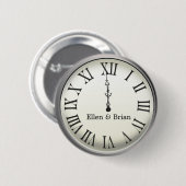 Klokstakingen Midnight New Year Ronde Button 5,7 Cm (Voorkant /achterkant)