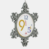 Klokstaven twaalf - tin sneeuwvlok ornament (Links)