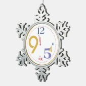 Klokstaven twaalf - tin sneeuwvlok ornament (Rechts)