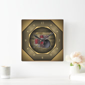 Kloktagon ~ Trommelset ~ Blad-muziek ~ Toscane ~ Vierkante Klok (Huis)