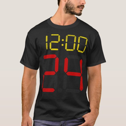 Kloktimer van 24 seconden t-shirt (Voorkant)