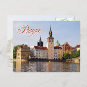 Kloktoren van de rivier de Vltava, Praag Briefkaart (Voorkant / Achterkant)
