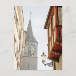 Kloktoren Zurich St. Peters Church & Windows Briefkaart