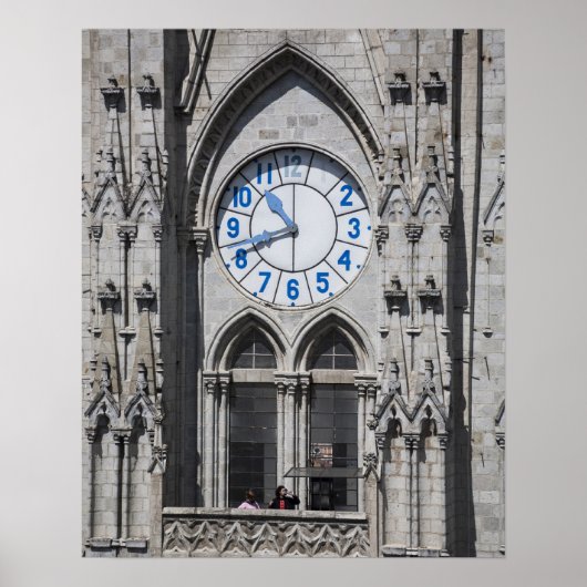 Kloktorens in de Nationale Basilica, Ecuador Poster (Voorkant)