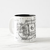 Klokventilatoren Mok koffie draaien - twee toonton (Voorkant links)