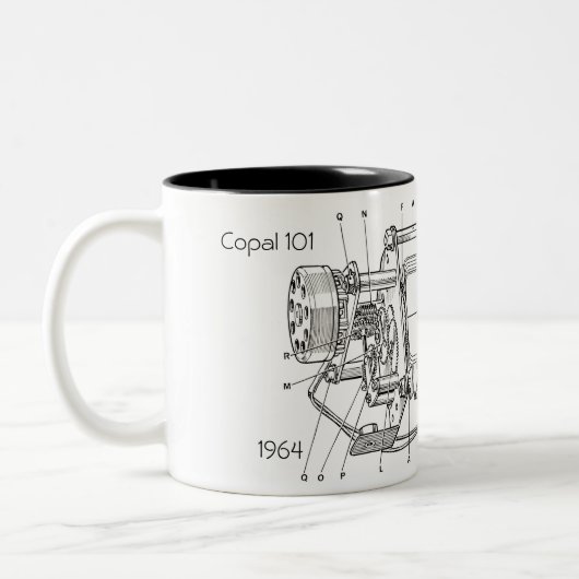 Klokventilatoren Mok koffie draaien - twee toonton (Links)