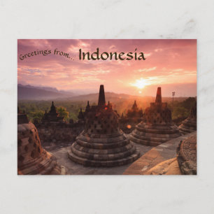 Klokvormige stoepa's in Borobudur Indonesië Briefkaart