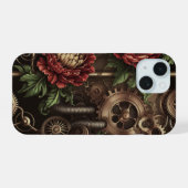 Klokwerk Bloemmotief iPhone 15 Case (Achterkant horizontaal)