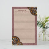 Klokwerk en leer, briefpapier (Staand voorkant)