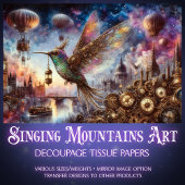 Klokwerk Hummingbird Aerial Steampunk Decoupage Tissuepapier