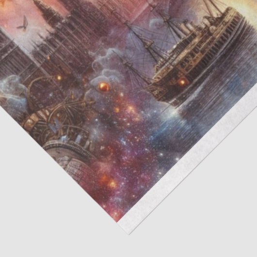 Klokwerk Hummingbird Aerial Steampunk Decoupage Tissuepapier (Detail)