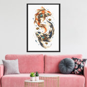 Klokwerk Koi Canvas Afdruk (Insitu (Woonkamer))