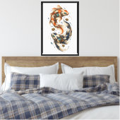 Klokwerk Koi Canvas Afdruk (Insitu (Slaapkamer))