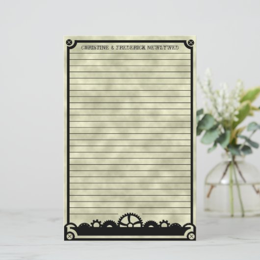 Klokwerk Silhouet, briefpapier (Staand voorkant)