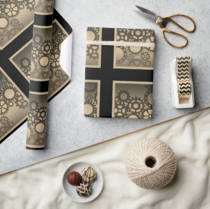 Klokwiel-ambacht of inpakpapier in vintage-stijl