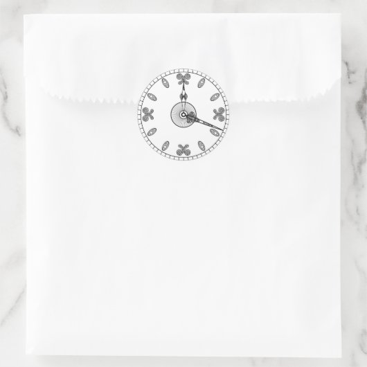 Klokzijde Ronde Sticker (Tas)