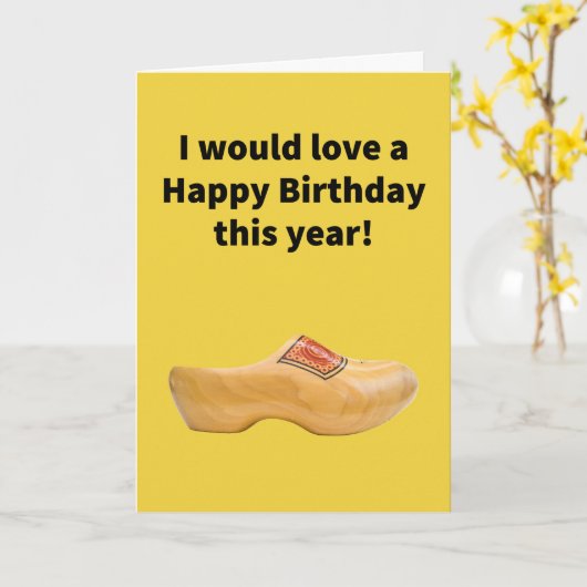 Klomp - Happy Birthday Kaart (Gele Bloem)