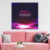 KLOMPENDE NEON STAR Bat Mitzvah Sign In Memory Boa Canvas Afdruk (Insitu (Woonkamer))